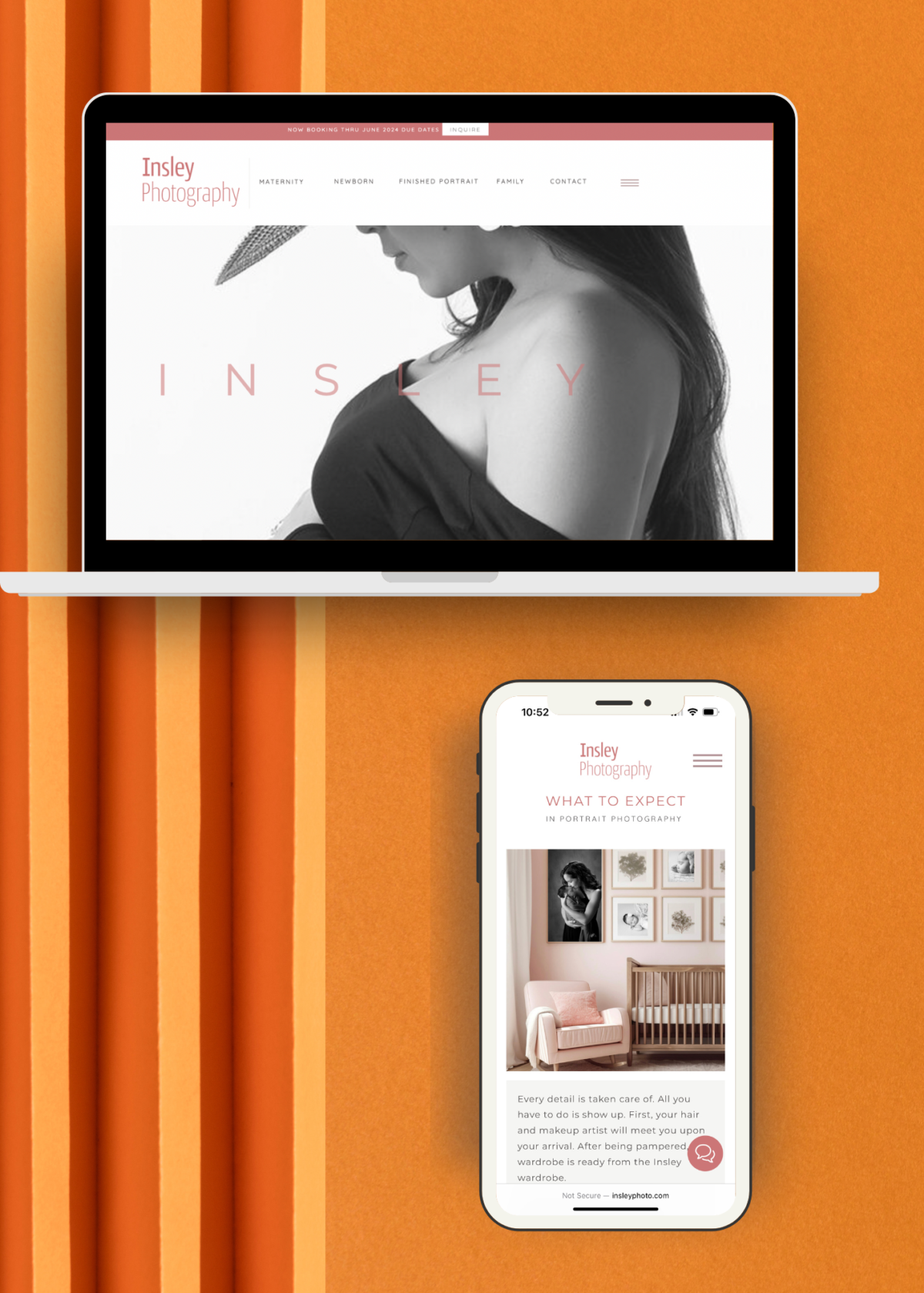 Charlotte web design by express my media for Insley Phototgraphy