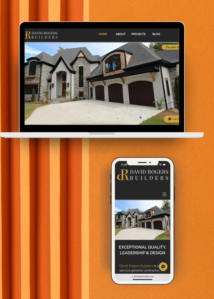 web design services by Express My Media for client, david rogers builders