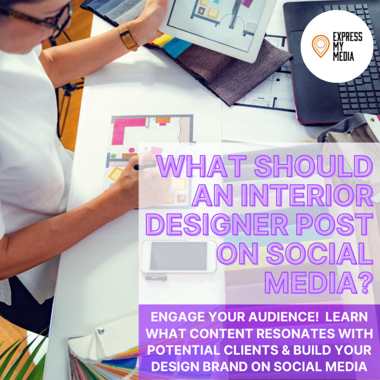 Posting on social media for interior designers